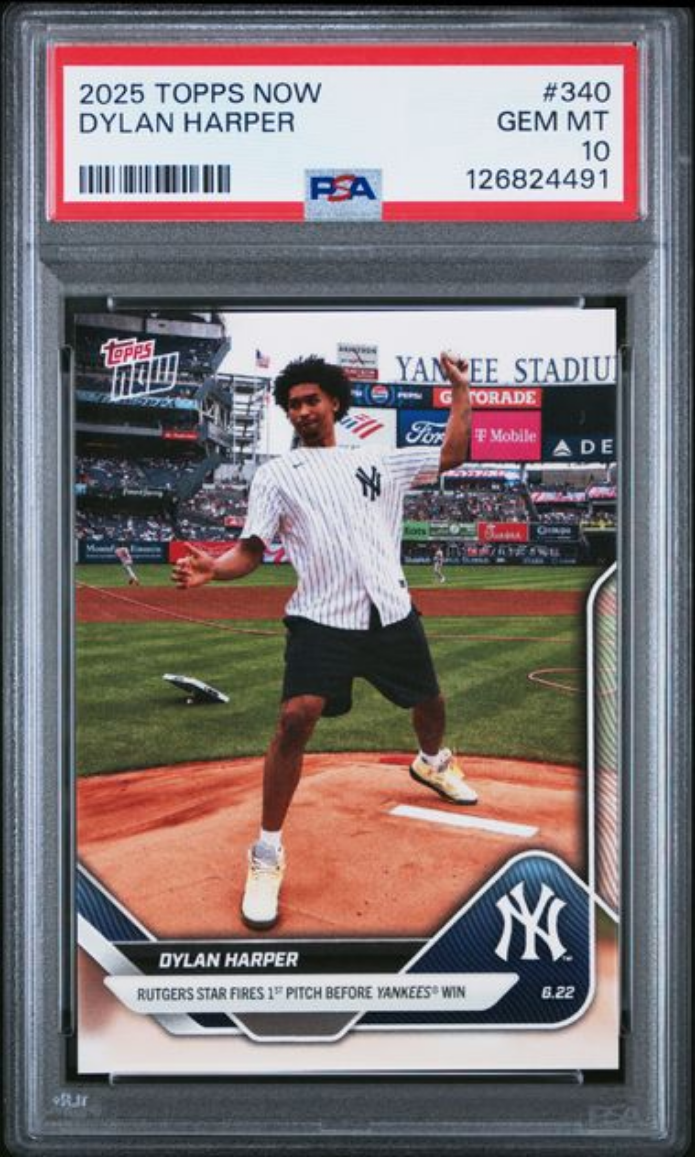 Graded 2025 Topps Now Dylan Harper #340 Rookie RC Baseball Card PSA 10 Gem Mint