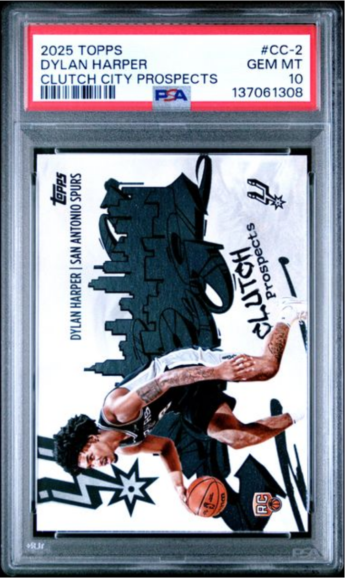 Graded 2025 Topps Dylan Harper #CC2 Clutch City Prospects Rookie RC Basketball Card PSA 10 Gem Mint