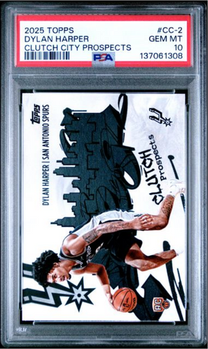 Graded 2025 Topps Dylan Harper #CC2 Clutch City Prospects Rookie RC Basketball Card PSA 10 Gem Mint