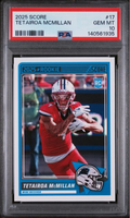 Graded 2025 Panini Score Tetairoa McMillan #17 Rookie RC Football Card PSA 10 Gem Mint