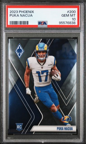 Graded 2023 Panini Phoenix Puka Nacua #200 Rookie RC Football Card PSA 10 Gem Mint