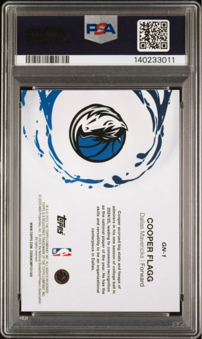 Graded 2025 Topps Cooper Flagg #GN1 Generation Now Rookie RC Basketball Card PSA 10 Gem Mint