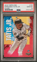 Graded 2019 Topps Fire Fernando Tatis Jr. #157 Flame Rookie RC Baseball Card PSA 10 Gem Mint