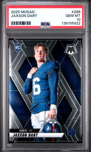 Graded 2025 Panini Mosaic Jaxson Dart #288 Rookie RC Football Card PSA 10 Gem Mint