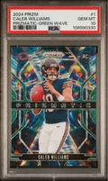 Graded 2024 Panini Prizm Caleb Williams #1 Prizmatic Green Wave Rookie RC Football Card PSA 10 Gem Mint