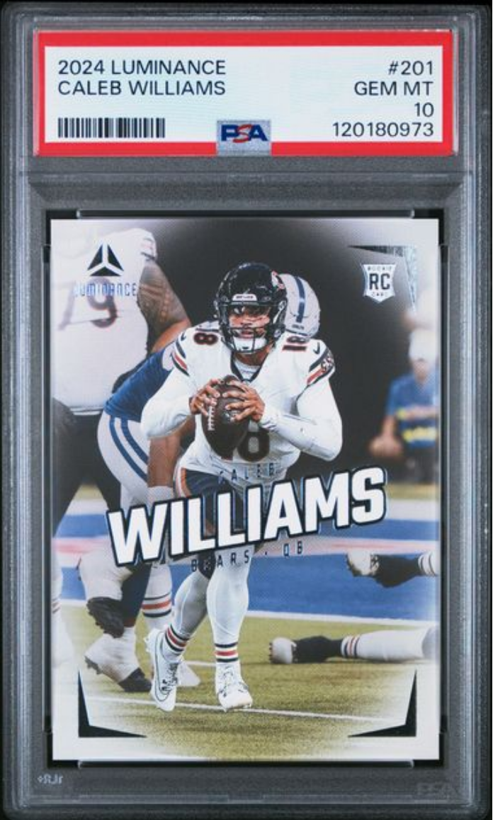 Graded 2024 Panini Luminance Caleb Williams #201 Rookie RC Football Card PSA 10 Gem Mint