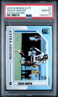 Graded 2025 Panini Donruss Elite Travis Hunter #2 Extra Edition /799 Rookie RC Football Card PSA 10 Gem Mint