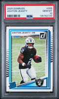 Graded 2025 Panini Donruss Ashton Jeanty #305 Rookie RC Football Card PSA 10 Gem Mint