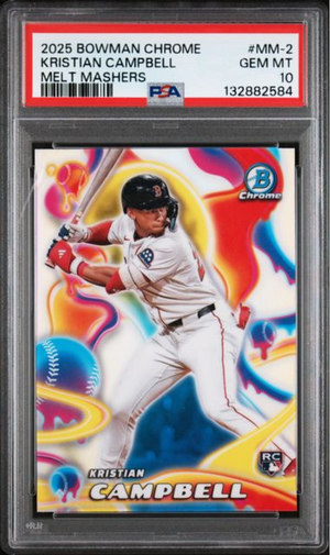 Graded 2025 Topps Bowman Chrome Kristian Campbell #MM2 Melt Mashers Rookie RC Baseball Card PSA 10 Gem Mint