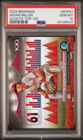 Graded 2024 Topps Bowman Aidan Miller #BTP61 Scouts Top 100 Rookie RC Baseball Card PSA 10 Gem Mint