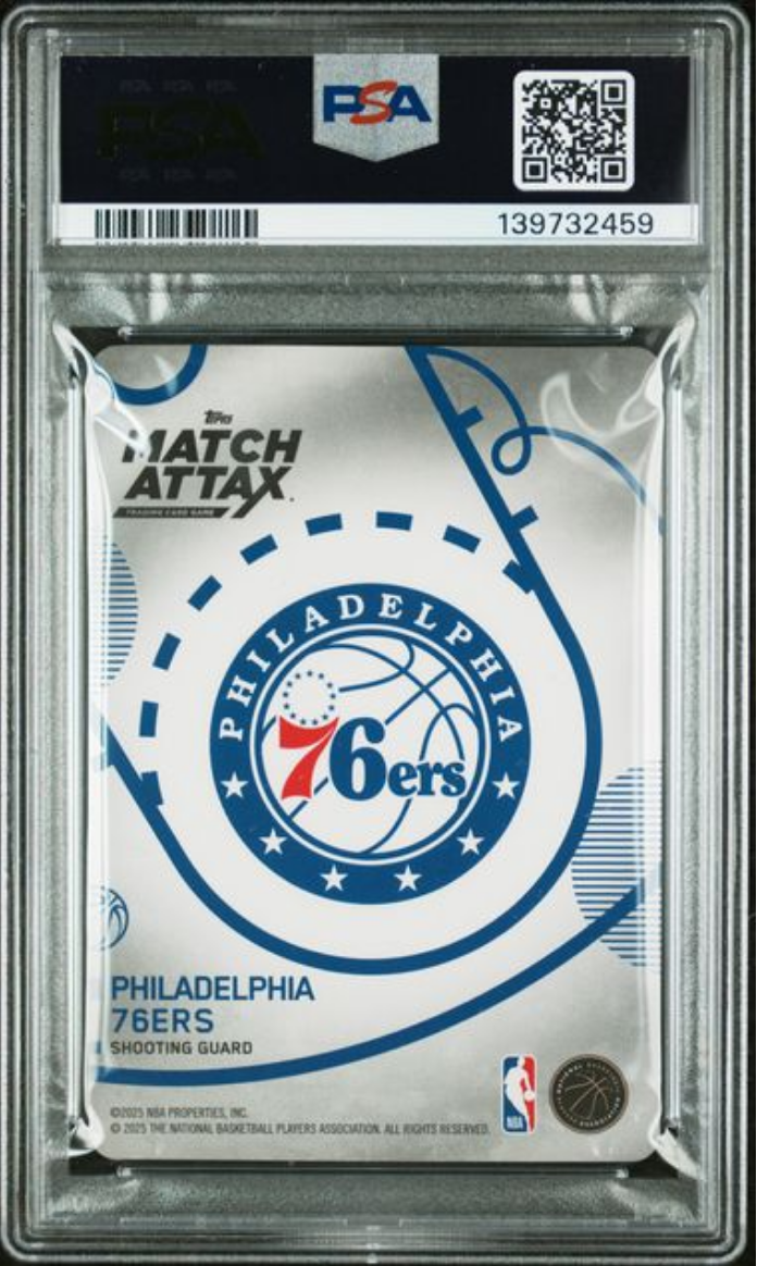 Graded 2025 Topps Match Attax VJ Edgecombe #BBVE Breakthrough Ballers Rookie RC Basketball Card PSA 10 Gem Mint