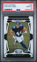 Graded 2025 Panini Certified Cam Skattebo #105 /499 Rookie RC Football Card PSA 10 Gem Mint