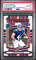 Graded 2025 Panini Donruss Cam Skattebo #36 Rated Rookies Throwback Rookie RC Football Card PSA 10 Gem Mint