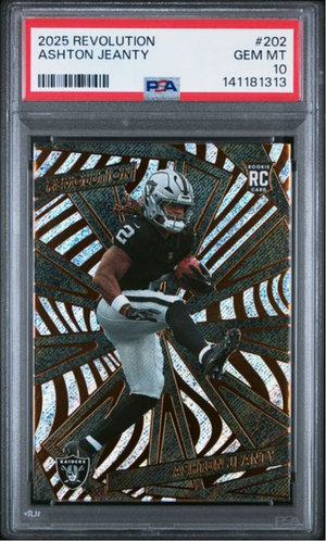 Graded 2025 Panini Revolution Ashton Jeanty #202 Rookie RC Football Card PSA 10 Gem Mint
