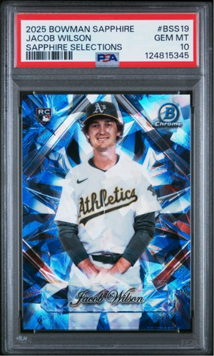 Graded 2025 Topps Bowman Sapphire Jacob Wilson #BSS19 Sapphire Selections Rookie RC Baseball Card PSA 10 Gem Mint