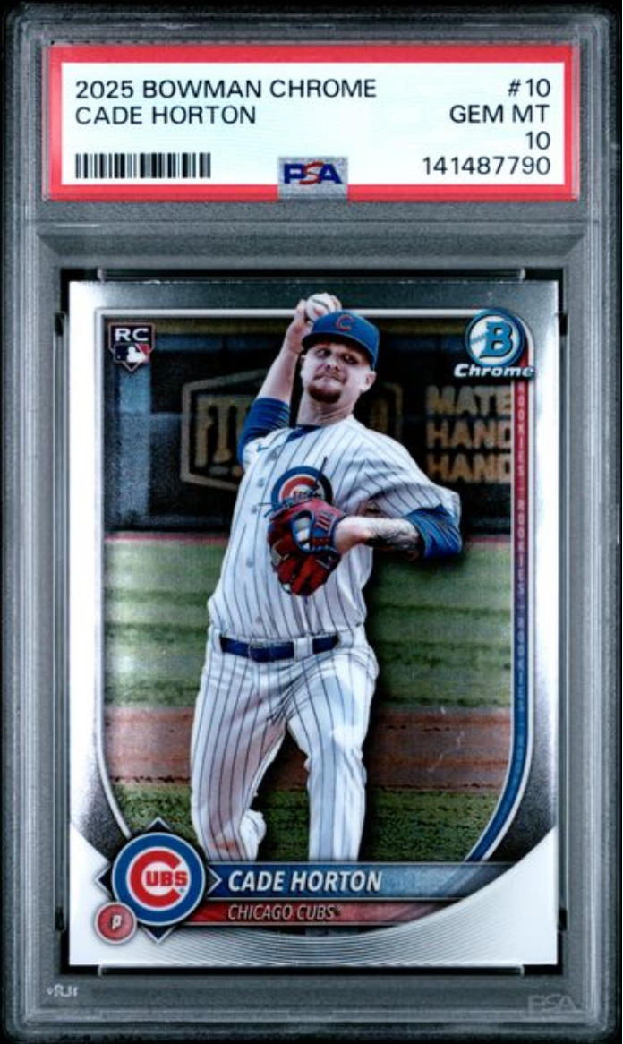 Graded 2025 Topps Bowman Chrome Cade Horton #10 Rookie RC Baseball Card PSA 10 Gem Mint
