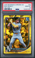 Graded 2025 Topps Bowman Chrome Sapphire Edition Max Muncy #90 Yellow /75 Rookie RC Baseball Card PSA 10 Gem Mint