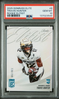 Graded 2025 Panini Donruss Elite Travis Hunter #6 Rookie Elitist /799 Rookie RC Football Card PSA 10 Gem Mint