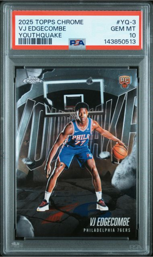 Graded 2025 Topps VJ Edgecombe #YQ3 Youthquake Rookie RC Basketball Card PSA 10 Gem Mint