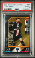 Graded 2022 Topps Match Attax UEFA League Lionel Messi #188 Soccer Card PSA 10 Gem Mint