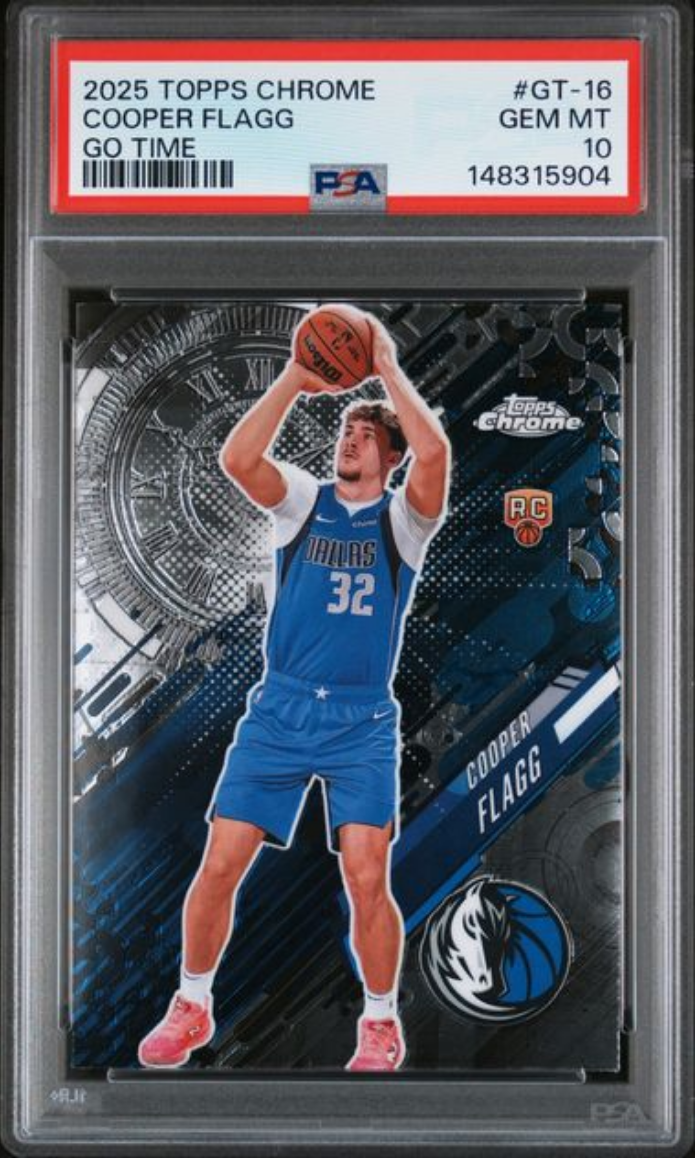 Graded 2025 Topps Chrome Cooper Flagg #GT16 Go Time Rookie RC Basketball Card PSA 10 Gem Mint
