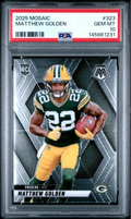 Graded 2025 Panini Mosaic Matthew Golden #323 Rookie RC Football Card PSA 10 Gem Mint