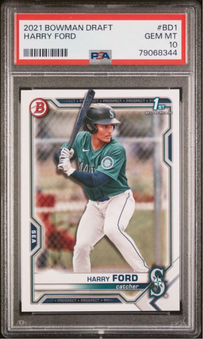 Graded 2021 Topps Bowman Draft Harry Ford #BD1 Rookie RC Baseball Card PSA 10 Gem Mint