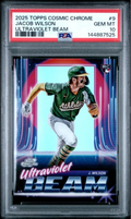Graded 2025 Topps Cosmic Chrome Jacob Wilson #9 Ultraviolet Beam Rookie RC Baseball Card PSA 10 Gem Mint