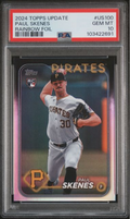 Graded 2024 Topps Update Paul Skenes #US100 Rainbow Foil Rookie RC Baseball Card PSA 10 Gem Mint