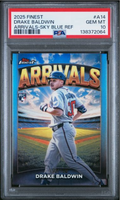 Graded 2025 Topps Finest Drake Baldwin #A14 Arrivals Sky Blue Refractor Rookie RC Baseball Card PSA 10 Gem Mint