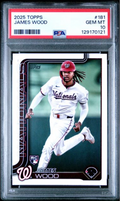 Graded 2025 Topps James Wood #181 Rookie RC Baseball Card PSA 10 Gem Mint