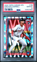 Graded 2025 Topps Finest Kristian Campbell #188 Raywave Rookie RC Baseball Card PSA 10 Gem Mint
