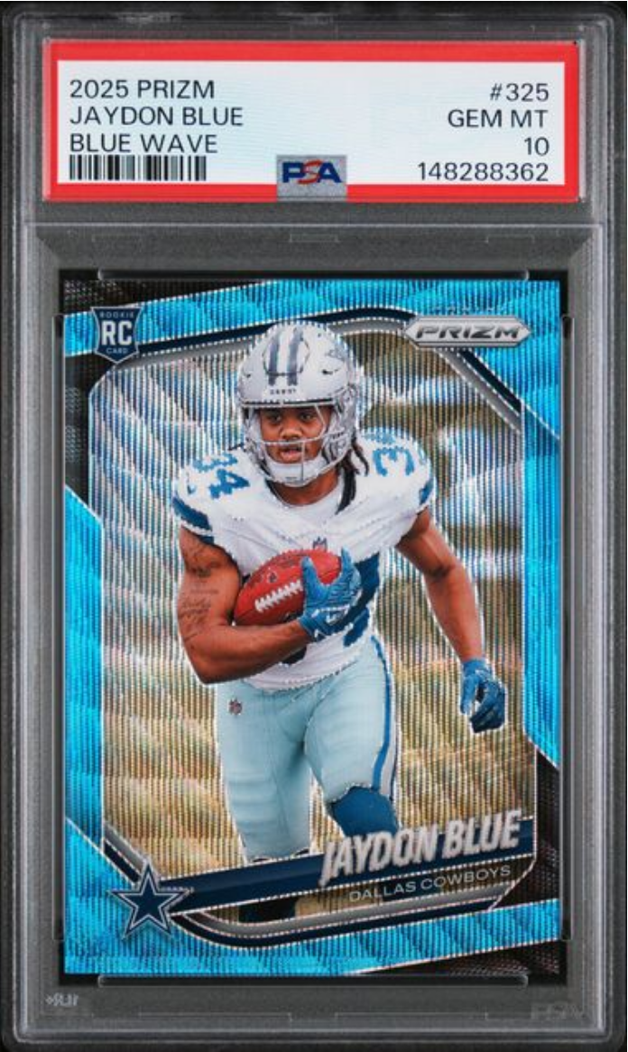 Graded 2025 Panini Prizm Jaydon Blue #325 Blue Wave /230 Rookie RC Football Card PSA 10 Gem Mint