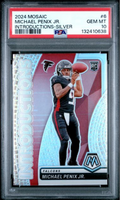Graded 2024 Panini Mosaic Michael Penix Jr #6 Introductions Silver Rookie RC Football Card PSA 10 Gem Mint
