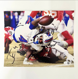 Autographed/Signed James Cook Buffalo Bills 8x10 Football Photo JSA COA