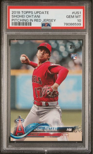 Graded 2018 Topps Update Shohei Ohtani #US1 Pitching In Red Jersey Rookie RC Baseball Card PSA 10 Gem Mint