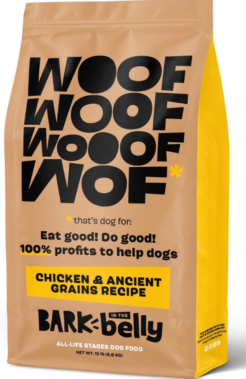 Chicken & Ancient Grains -Bark in The Belly 15# (Pack of 4)
