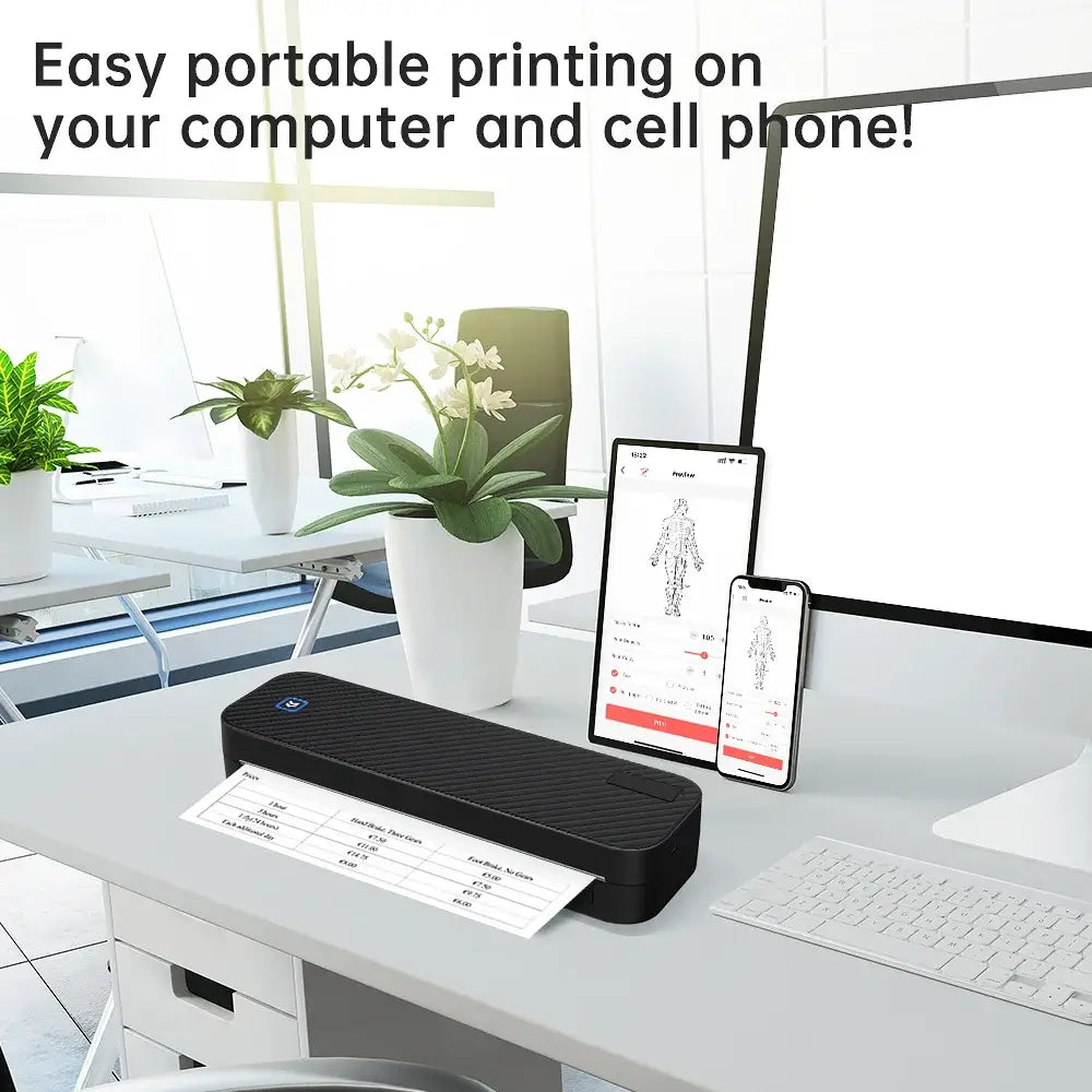 Portable A4 Thermal Printer – Bluetooth Wireless Mini Document Printer