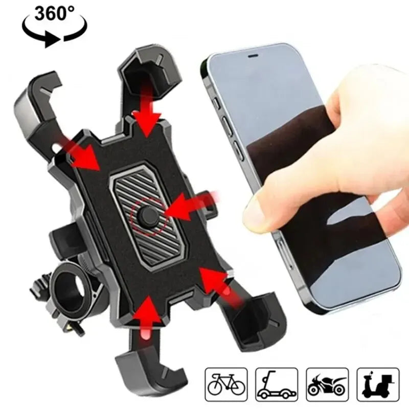Bicycle Phone Holder – 360° Rotating Handlebar Mount