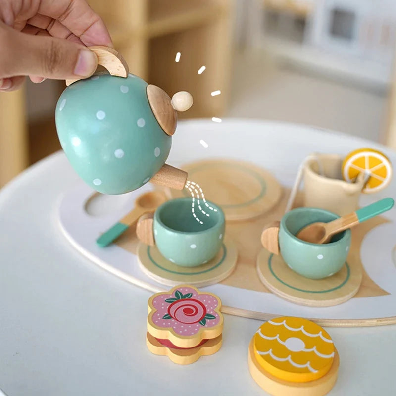 Wooden Afternoon Tea Set Toy | Kitchen Accessories Play for Kids