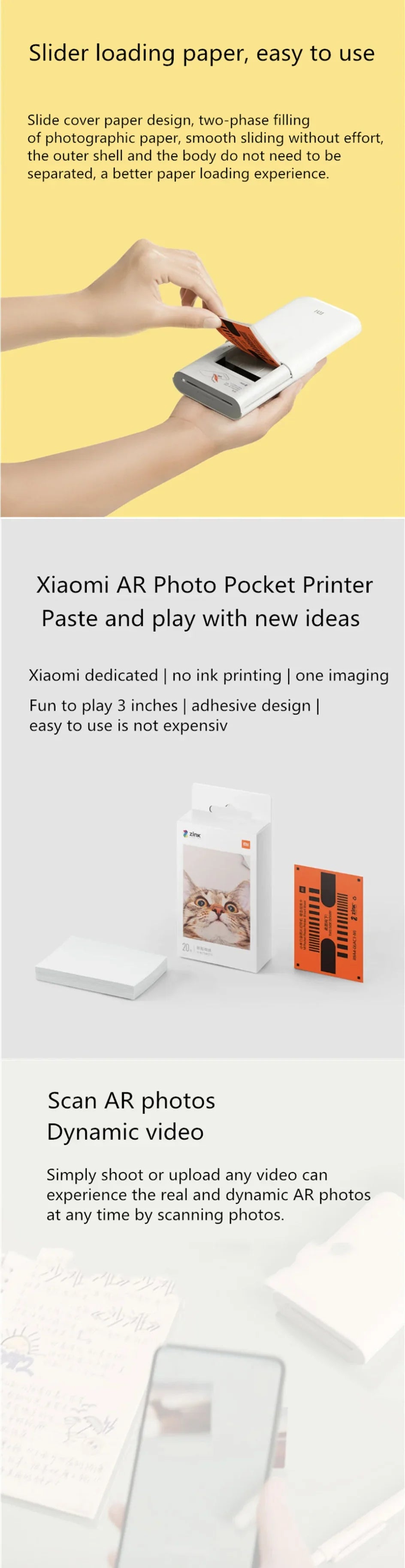 Portable Mini Photo Printer – 300dpi Pocket Picture Printer