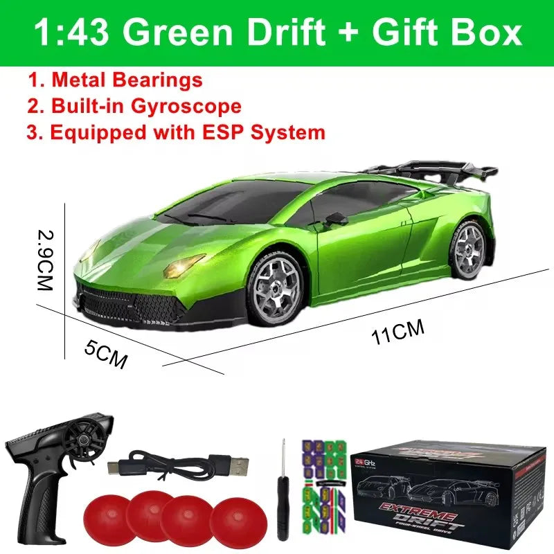 1/64 High-Speed Drift RC Car 4WD Remote Control Mini Racing Toy