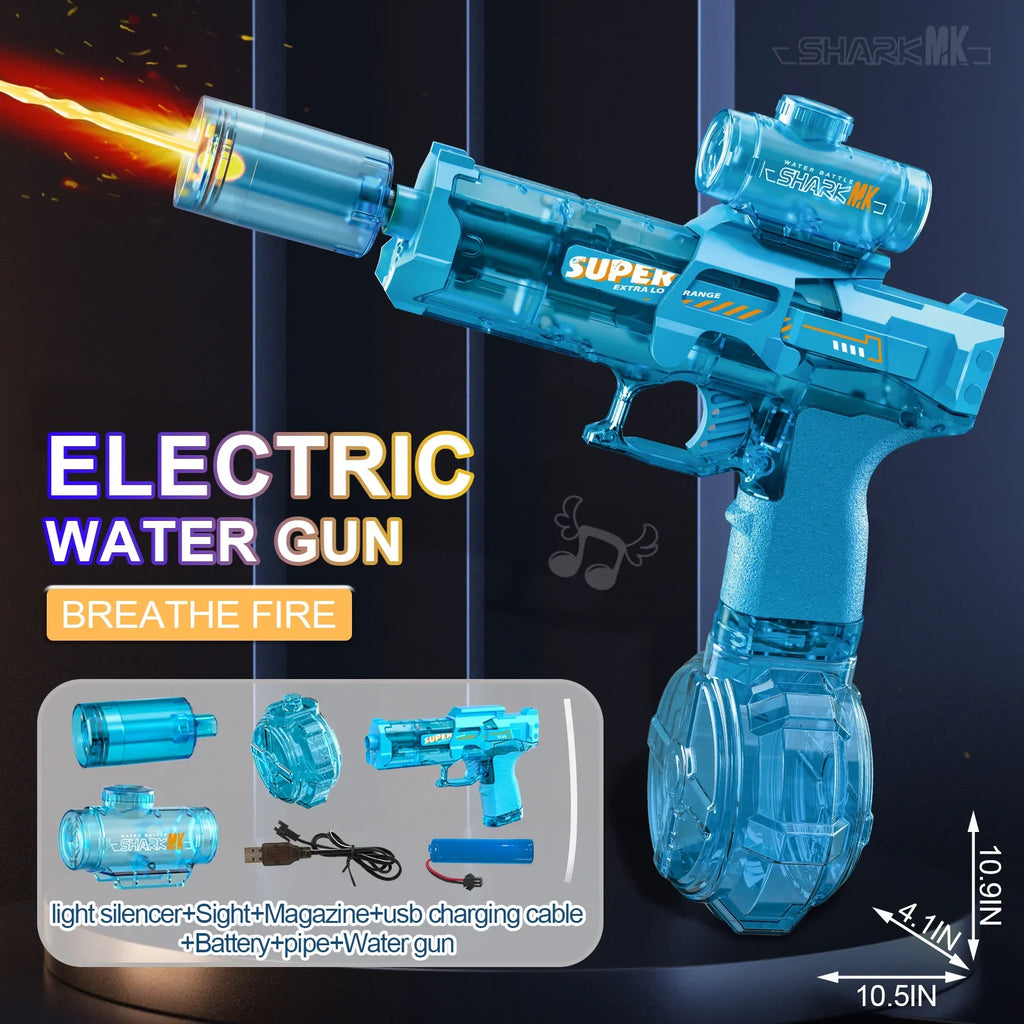 Electric Water Spray Gun with Light – High-Pressure Toy Water Gun