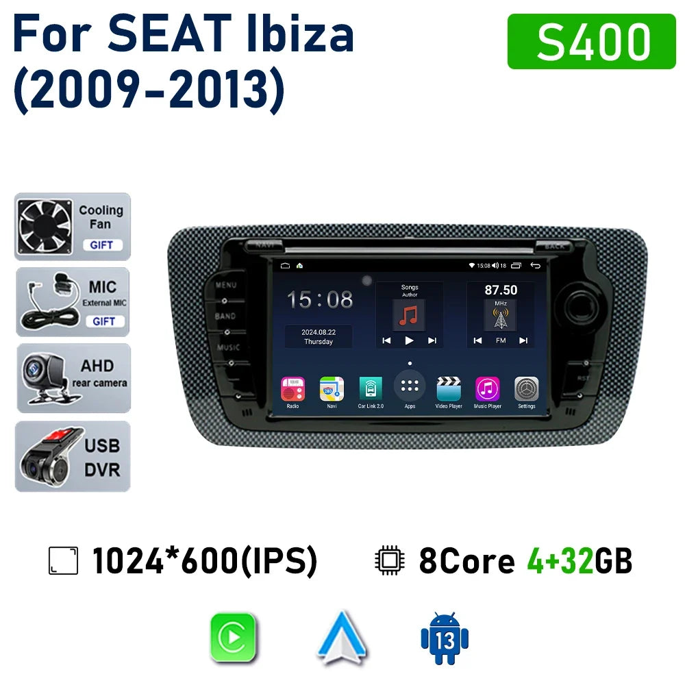 7" Touch Screen Car Stereo Head Unit for Seat Ibiza 2009–2013