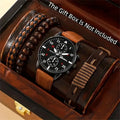 Men's Hip Hop Fashion Watch and Bracelet Set, Quartz Alloy Wristwatch