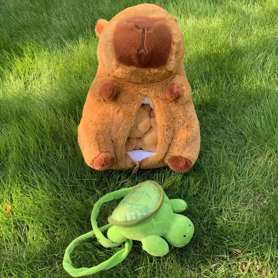 Capybara Plush Toy Set – Mommy with 4 Little Capibara Plush Dolls
