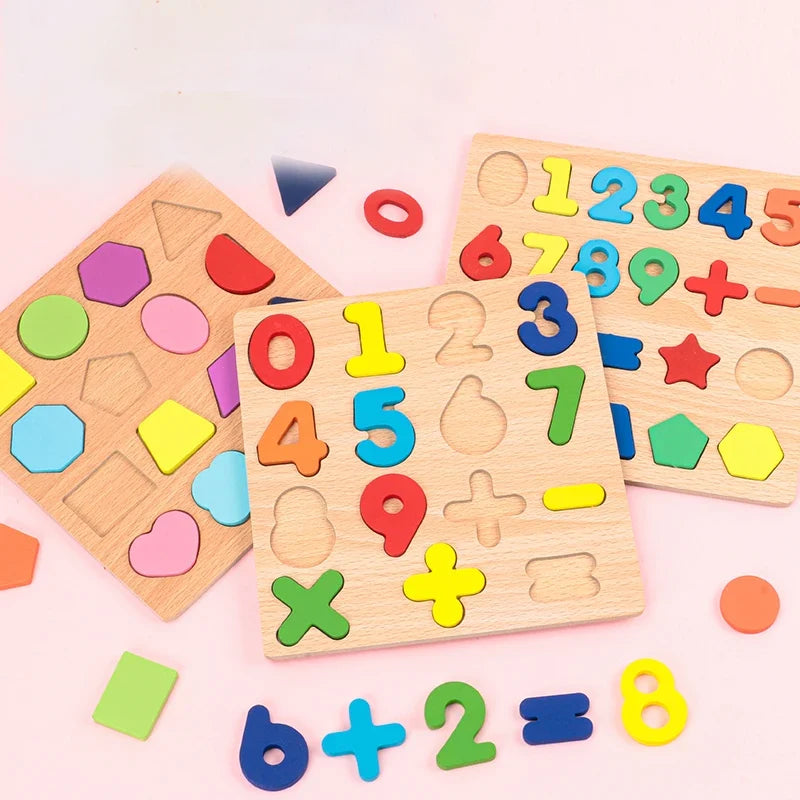 Wooden Alphabet & Number Puzzle | Montessori Learning Toy for Kids