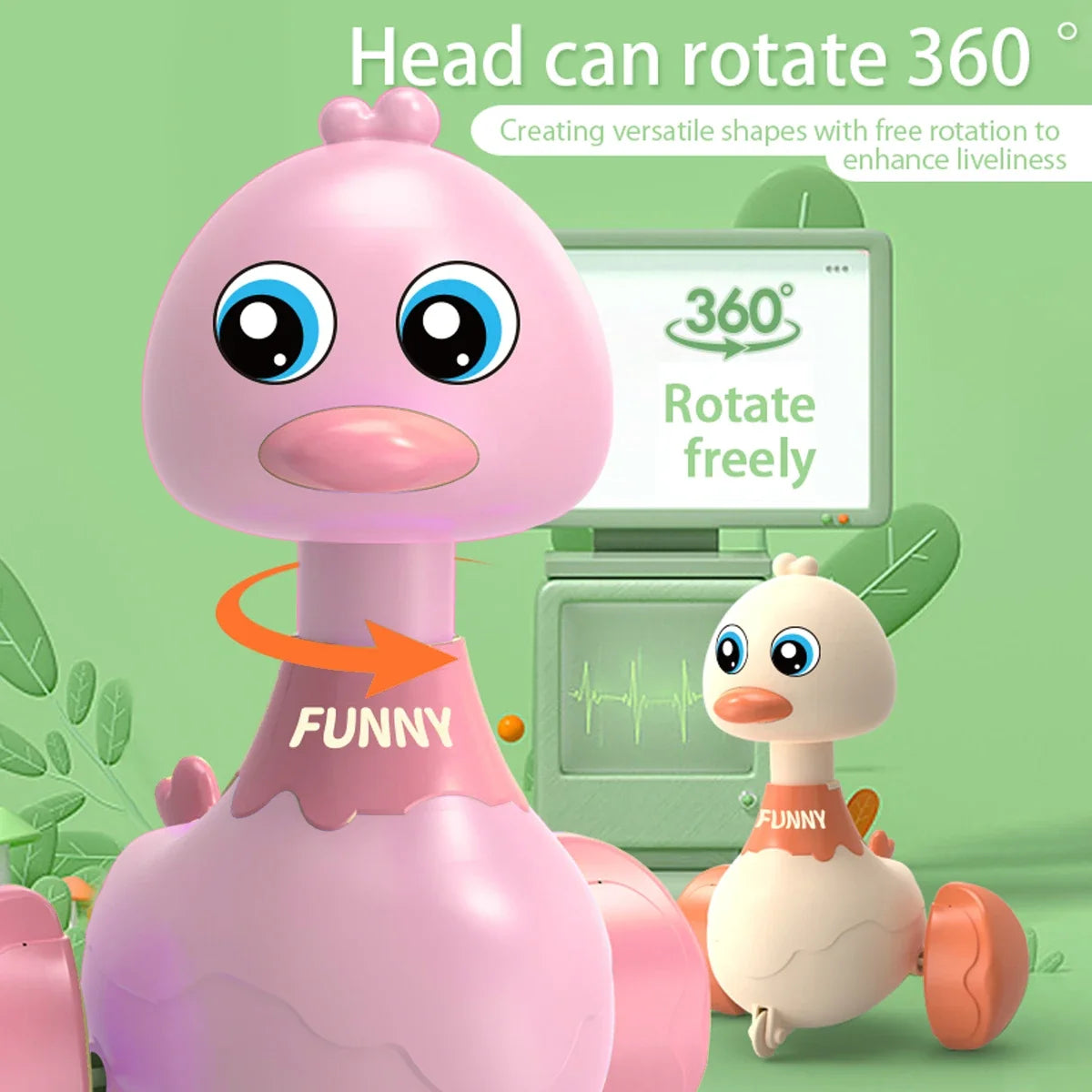 Baby Duck Pull Back Car – Cartoon Swing Toy for Toddlers Boys & Girls