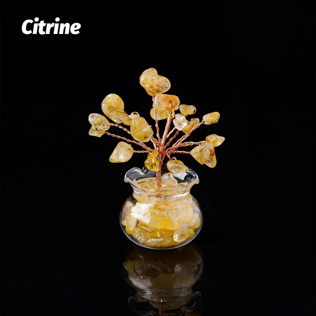 Crystal Tree of Life Healing Gemstone Bonsai Home Office Decor Gift