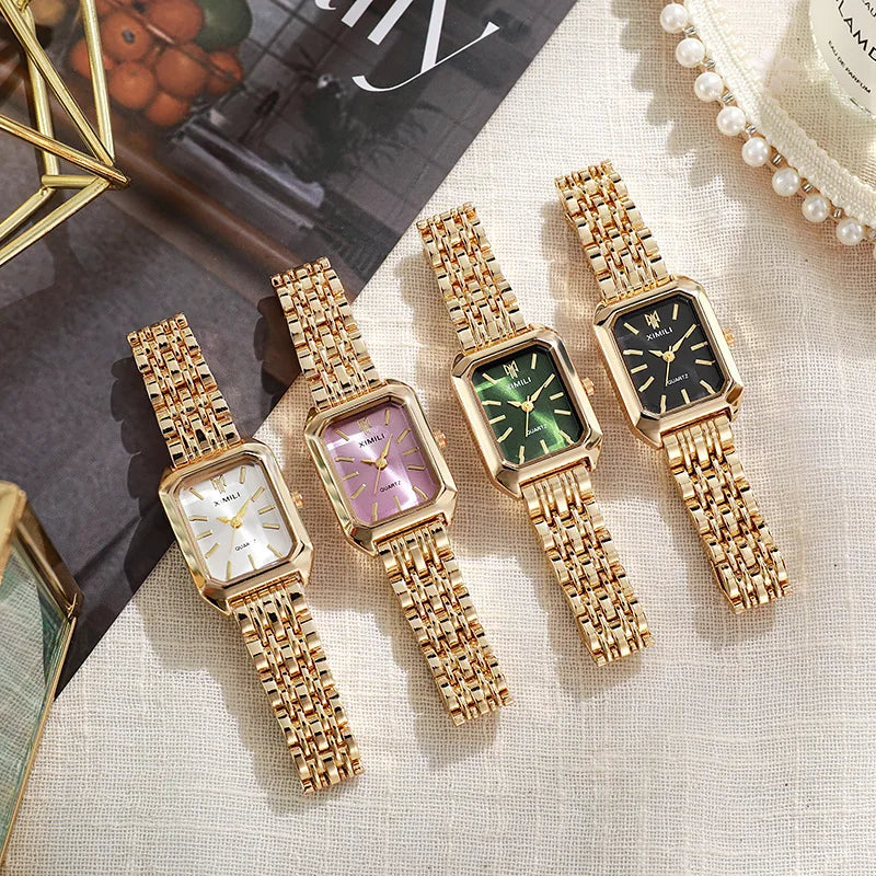 Women's Square Gold-Plated Quartz Watch – Luxury Business Dress Watch